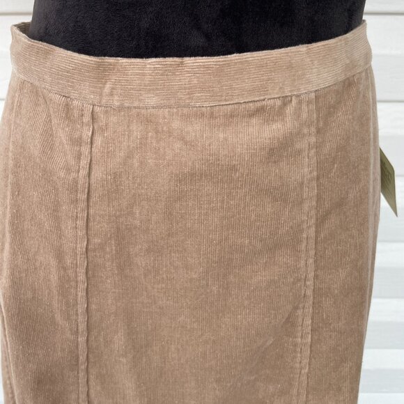NWT CJ BANKS Solid Gored Tan Corduroy Stretch Skirt 1X - Picture 2 of 6